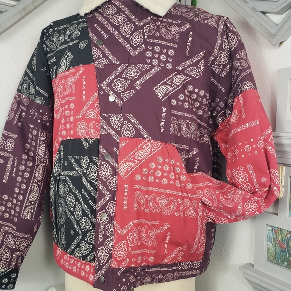 Palm Angels Sherpa Quilted Cotton Bandana Streetwear Y2K Retro sz XXL Unisex - Picture 12 of 17